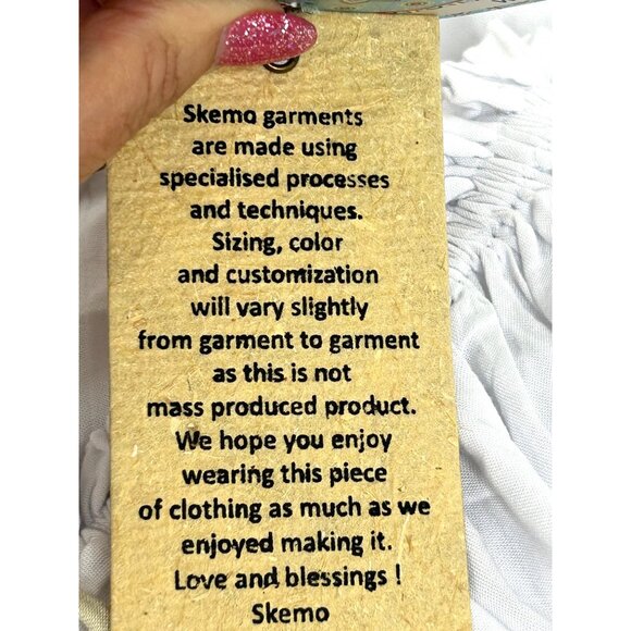 Boheme Skemo Daydream Mini Dress S White Yellow Green Embroidered Beads Tassels - Picture 6 of 16